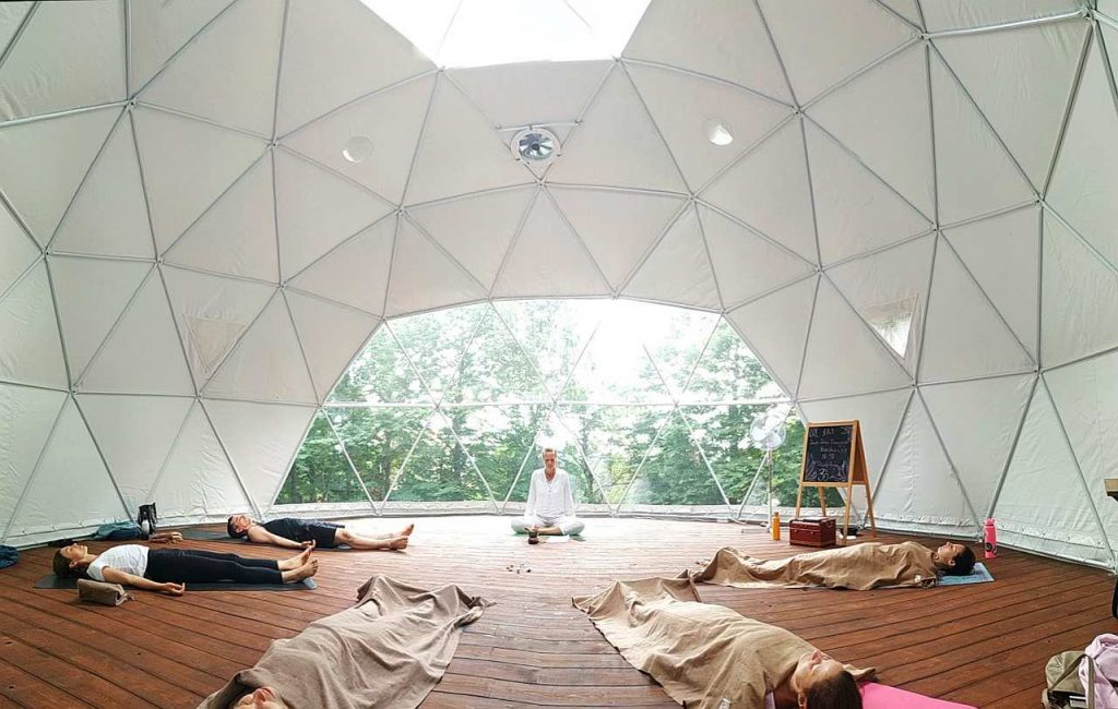 Geodesic Dome as Yoga Shala