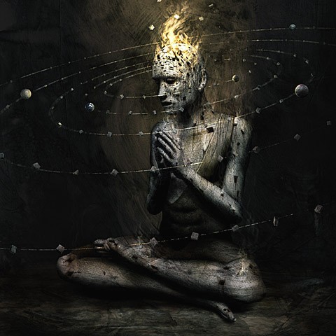 Meditator in blissful darkness